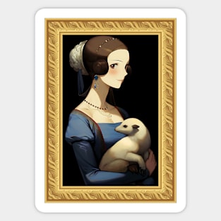 Lady with an Ermine - Anime Stickers Sticker